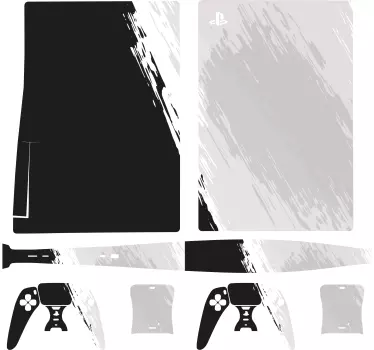 μαύρο και άσπρο backrgound playstation 5 decal - TenStickers