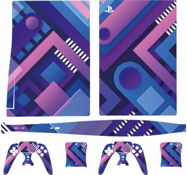 επικαλυπτόμενες φόρμες παρασκήνιο playstation 5 decal - TenStickers