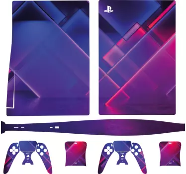 μοντέρνο φουτουριστικό νέον φόντο playstation 5 decal - TenStickers