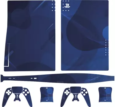 ανοιχτά και σκούρα μπλε σημεία playstation 5 αυτοκόλλητα - TenStickers