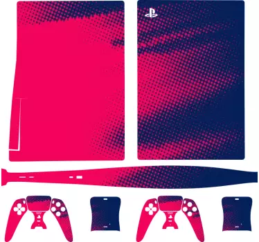 κόκκινο και μαύρο ημίτονο playstation 5 αυτοκόλλητα - TenStickers