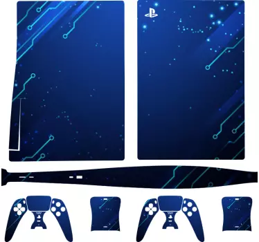 αντίγραφο χώρου μπλε κυκλώματα playstation 5 decal - TenStickers