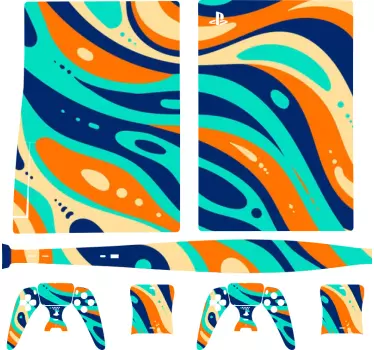 συντάσσονται κυματιστά χρωματιστά groovy φόντο playstation 5 αυτο - TenStickers