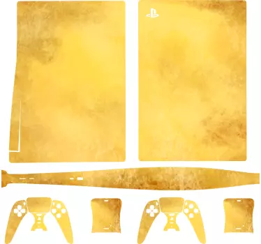 Ps5 βουρτσισμένο χρυσό δέρμα playstation 5 αυτοκόλλητα - TenStickers
