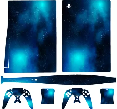 μπλε γαλαξίας playstation 5 decal - TenStickers