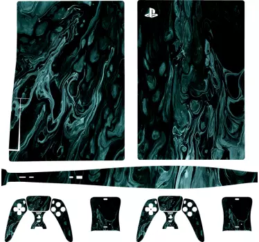 Αυτοκόλλητο με αυτοκόλλητο playstation 5 σκούρα κύματα - TenStickers
