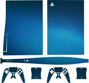 αυτοκόλλητο μπλε ανθρακονήματα playstation 5 - TenStickers