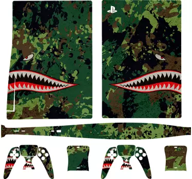 αυτοκόλλητα για δόντια καρχαρία camo - TenStickers