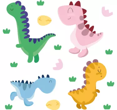 αυτοκόλλητο με σκανδιναβικό δεινόσαυρο doodle - TenStickers