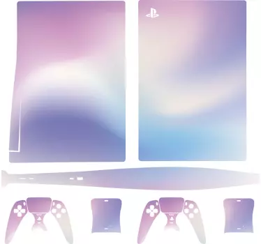 μοβ τρισδιάστατο ολογραφικό playstation 5 decal - TenStickers