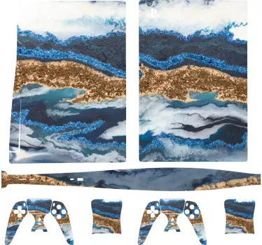Τρισδιάστατα σύννεφα και καπνός πέτρα playstation 5 decal - TenStickers