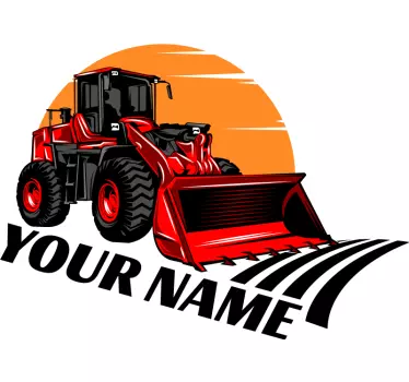 κόκκινο τρακτέρ, μεγάλο όνομα custom decal - TenStickers