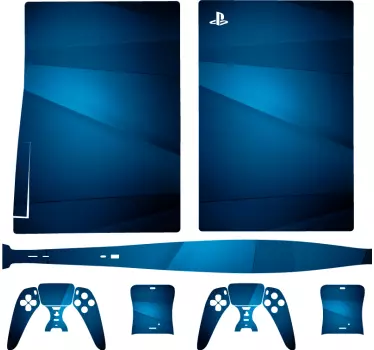 γεωμετρικό μπλε φόντο playstation 5 decal - TenStickers