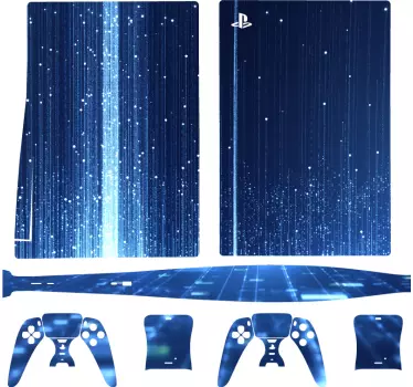 μπλε αφηρημένη τεχνολογία playstation 5 decal - TenStickers