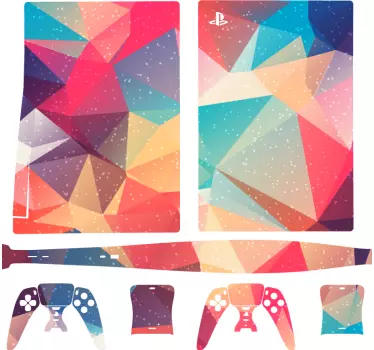 αυτοκόλλητο αφηρημένη πολύχρωμο τρίγωνα playstation 5 - TenStickers