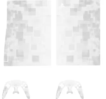 γκρι και λευκά τετράγωνα playstation 5 αυτοκόλλητα - TenStickers