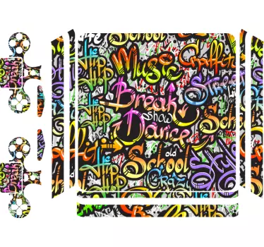 αυτοκόλλητο γκράφιτι street art playstation 4 - TenStickers