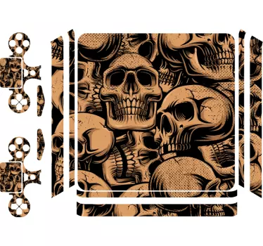 κρανίο μοτίβο φόντου playstation 4 decal - TenStickers