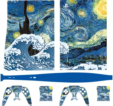 Αυτοκόλλητο ps5 Σκηνή Αστεριών Νύχτας - TenStickers
