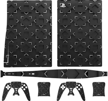 κλασικό μαύρο τετράγωνο playstation 5decal - TenStickers