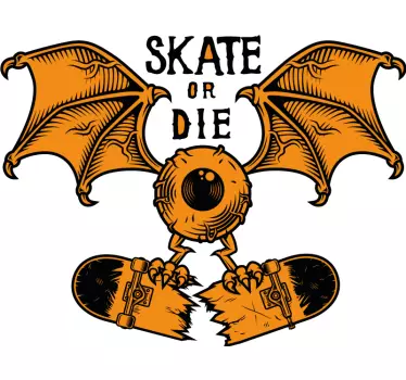 ντεκόρ τοίχου με λογότυπο skate ή die - TenStickers
