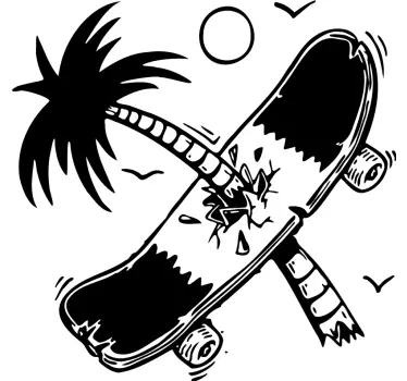 φοίνικας που σπάζει ένα αυτοκόλλητο τοίχου skateboard - TenStickers