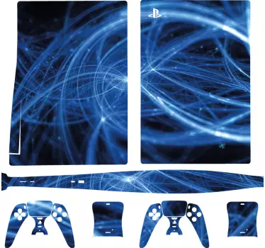 λαμπερές γραμμές πλέγμα τεχνολογίας playstation 5 decal - TenStickers