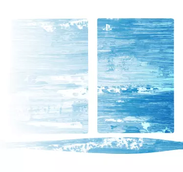 κομψό μπλε ακουαρέλα playstation 5 decal - TenStickers