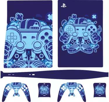 Gamer γελοιογραφία playstation 5 decal - TenStickers
