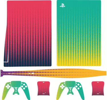 αφηρημένα πολύχρωμα κόμικ σχεδιασμού playstation 5 αυτοκόλλητα - TenStickers