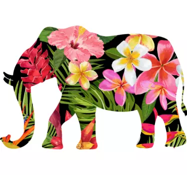 αυτοκόλλητο με floral ελέφαντα άγριων ζώων - TenStickers