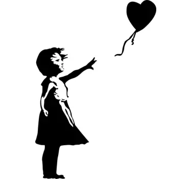 κορίτσι με μπαλόνι banksy σιλουέτα decal - TenStickers