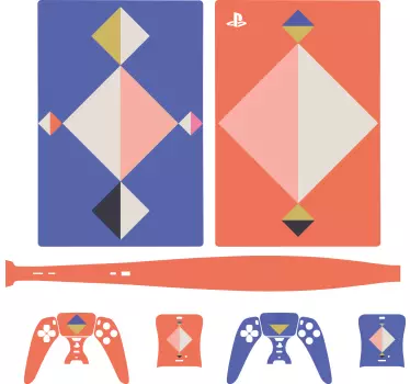 γεωμετρικό σχέδιο art playstation 5 decal - TenStickers