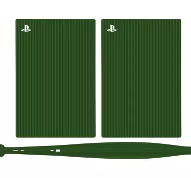 σκούρο πράσινο χρώμα με ρίγες playstation 5 decal - TenStickers
