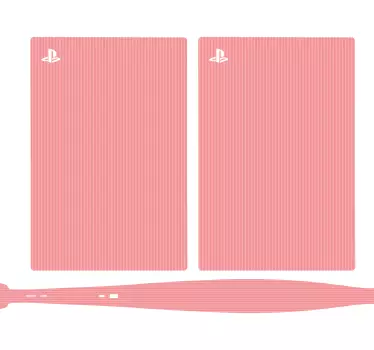 ανοιχτό ροζ χρώμα με ρίγες playstation 5 decal - TenStickers