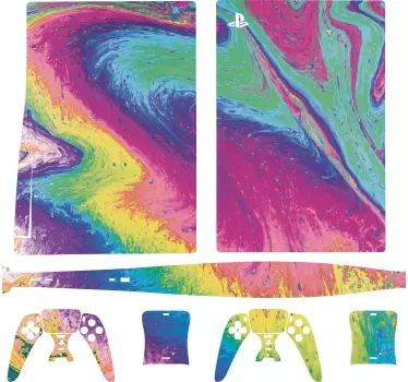 μάρμαρο ουράνιο τόξο playstation 5 decal - TenStickers