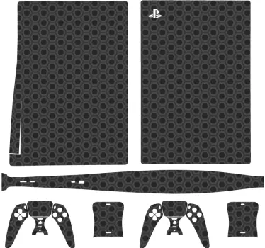 σκούρο γκρι ανθρακονήματα υφή playstation 5 decal - TenStickers