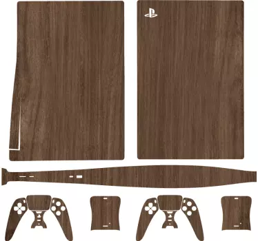 αυτοκόλλητο playstation 5 σκούρο ξύλο - TenStickers