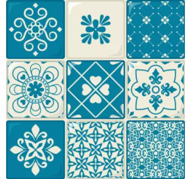 μεταφορά πλακιδίων γκρι και μπλε μοτίβου - TenStickers