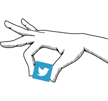αυτοκόλλητο λογότυπου χεριού twitter - TenStickers