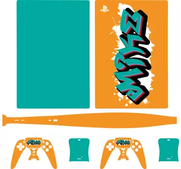 Wild style king graffiti playstation 5 decal - TenStickers