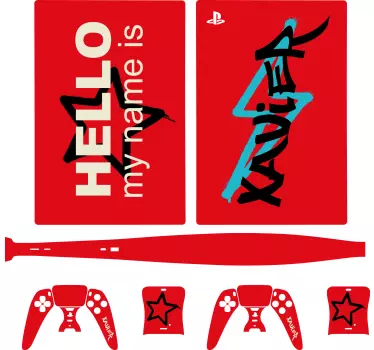 το όνομά μου είναι κάρτα γκράφιτι playstation 5 decal - TenStickers