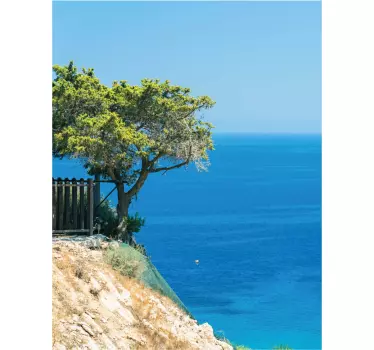 Αυτοκόλλητο δάσος με βράχους και τον ωκεανό ντους - TenStickers