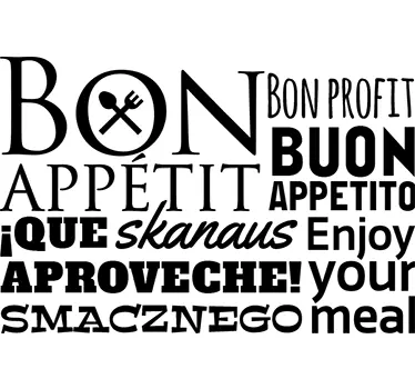 αυτοκόλλητο κειμένου bon appetit - TenStickers