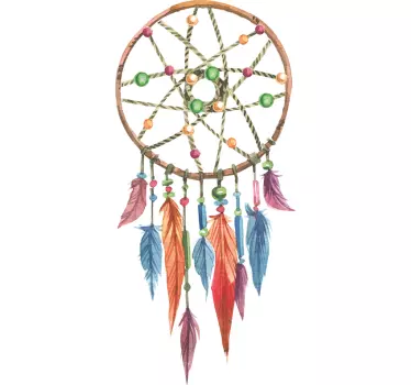 πολύχρωμο αυτοκόλλητο τοίχου dreamcatcher διακόσμηση - TenStickers