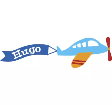 αυτοκόλλητο αεροπλάνου με το όνομα - TenStickers