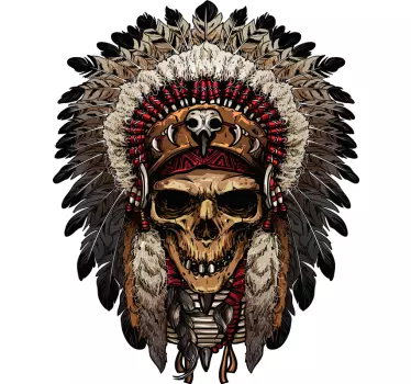 Apache ινδικό κρανίο αντικείμενο τοίχου decal - TenStickers