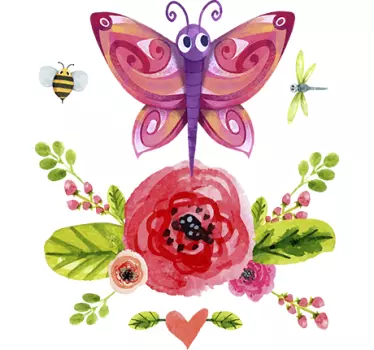 πεταλούδα εικόνα wall art decal - TenStickers