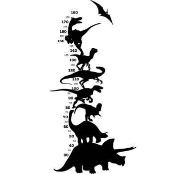 Decal διάγραμμα ύψους δεινοσαύρων - TenStickers