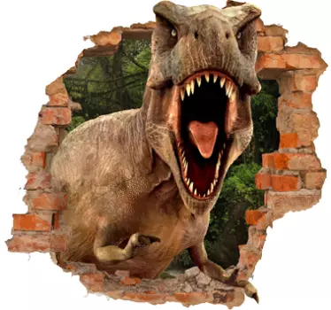δεινόσαυρος trompe l'oeil wall decal - TenStickers
